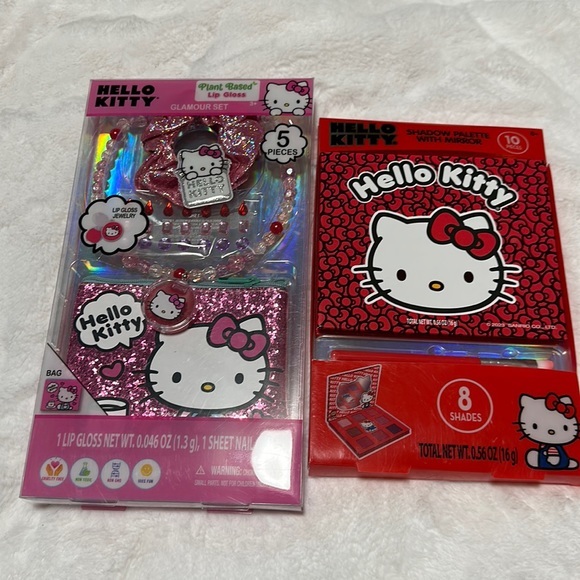 Hello Kitty Lip Gloss Glamour Set & Shadow Palette with mirror - Picture 1 of 9